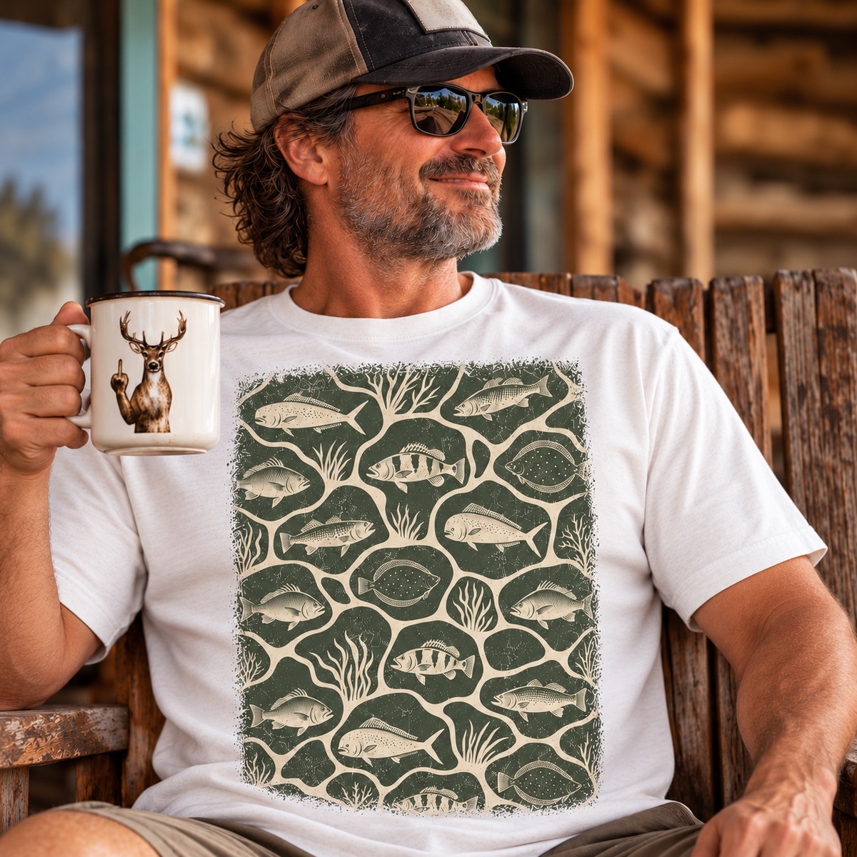 Fishing On Outdoor Cotton T-Shirt NL10128