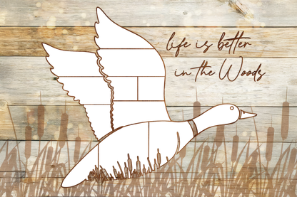 Custom Photo Duck Hunting Collage Canvas, Rustic Wood Look, Personalized Waterfowl Hunter Gift Wall Art