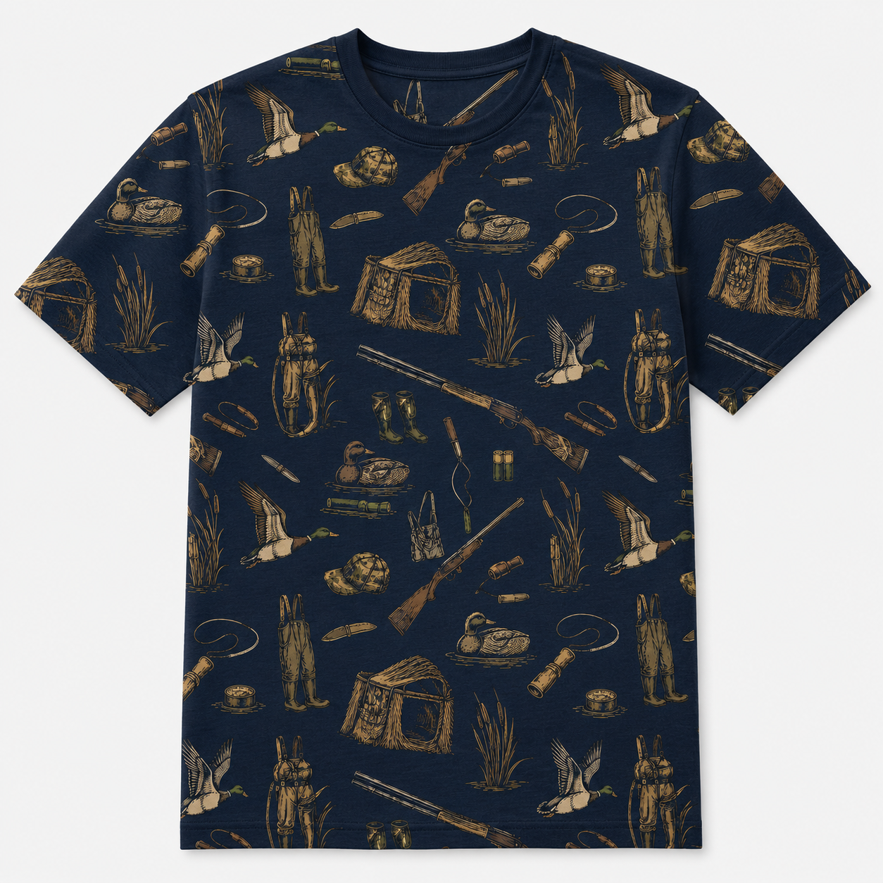 Duck Hunting Gear Toile Navy Polo Shirt DVC003