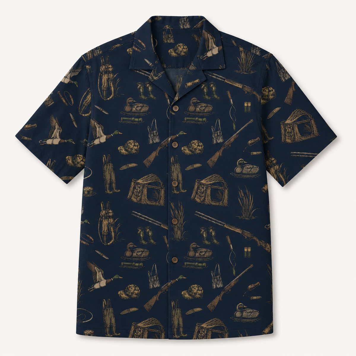 Duck Hunting Gear Toile Navy Polo Shirt DVC003