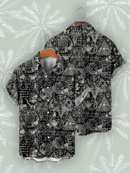 Dark Gothic Occult Short Sleeve Hawaiian Shirt