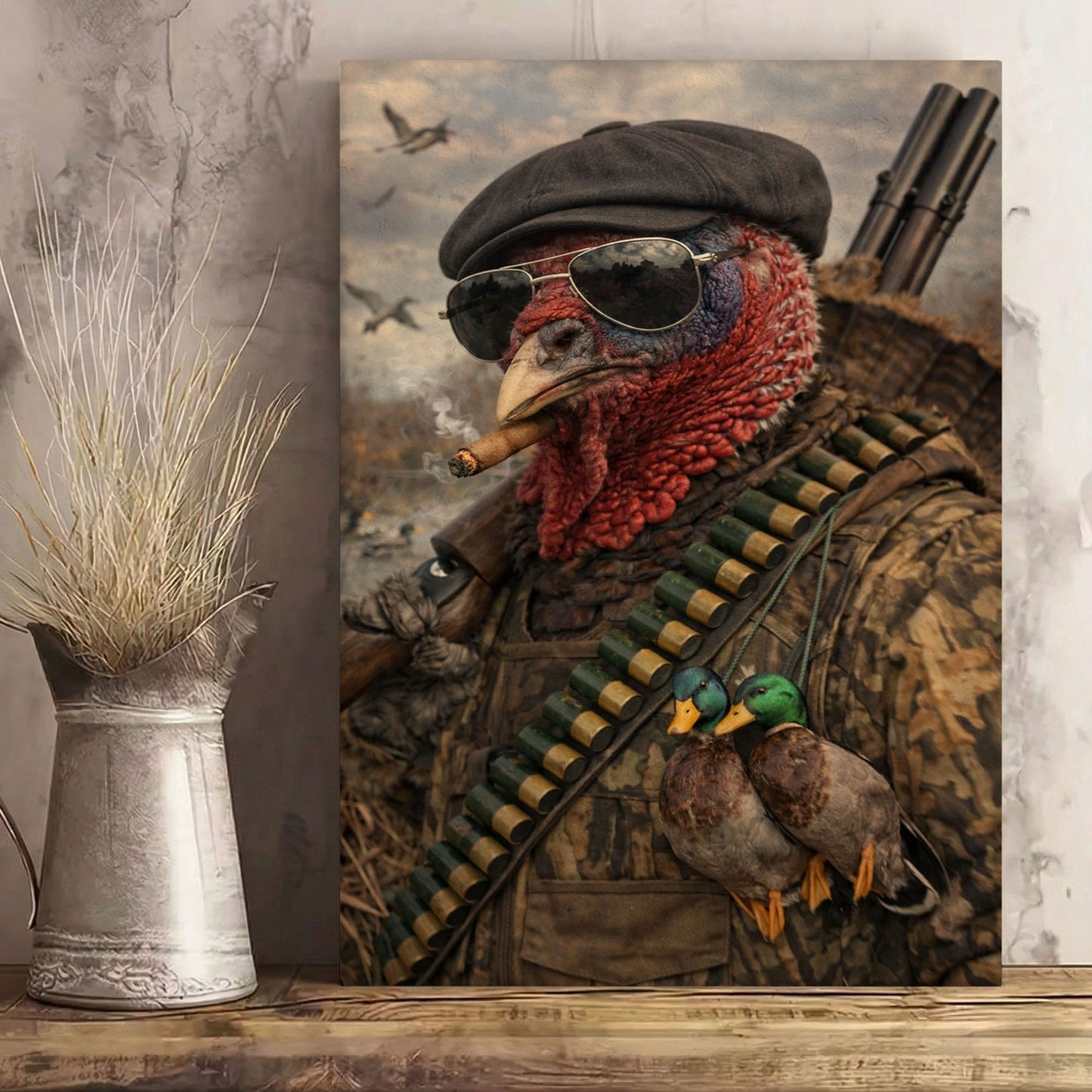 Turkey Hunter Cabin Wall Decor Wall Art