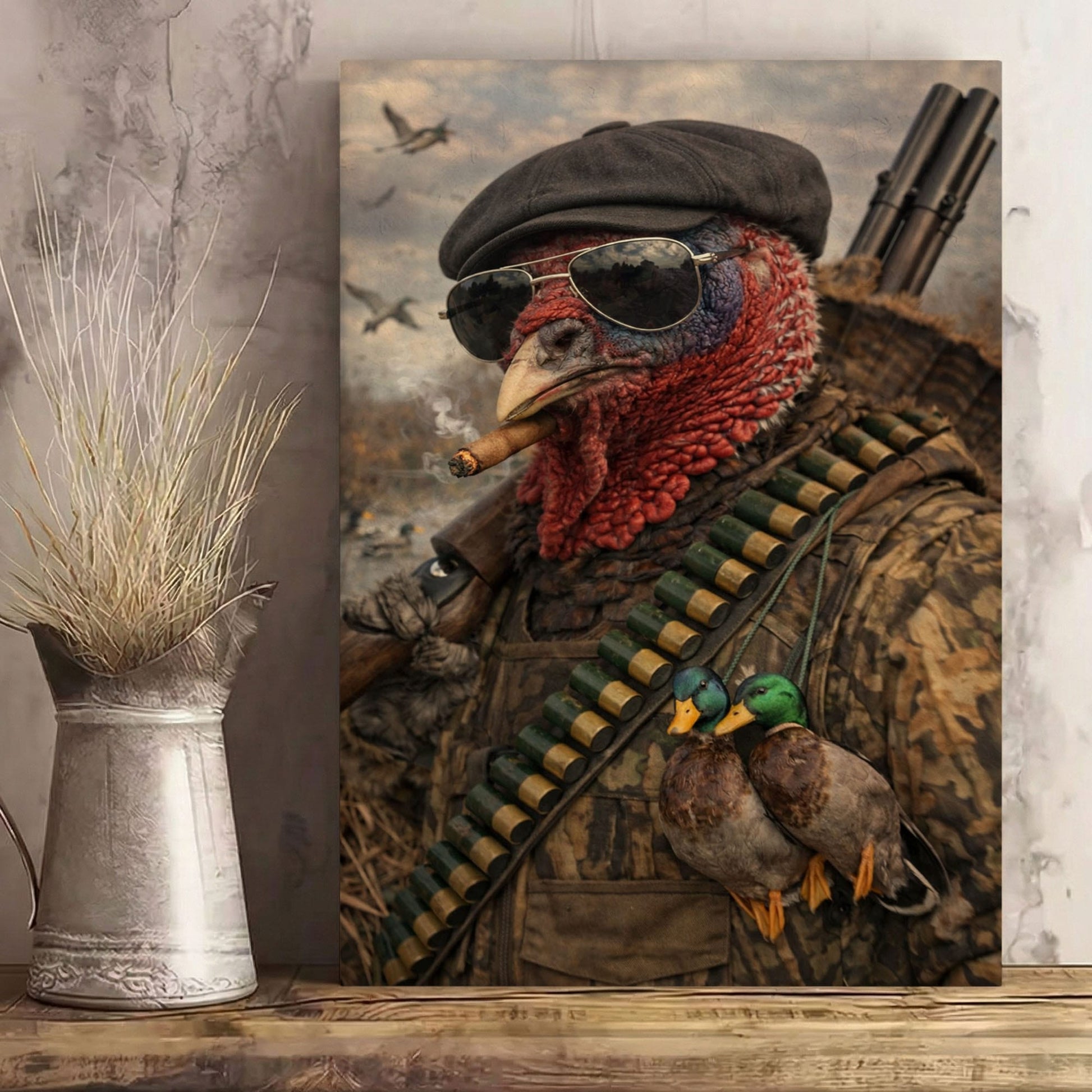 Turkey Hunter Cabin Wall Decor Wall Art
