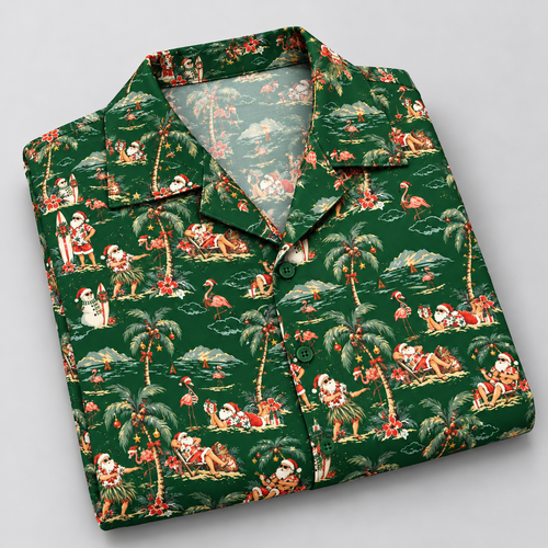 Vintage tropical Santa Christmas Hawaiian shirt VC26101
