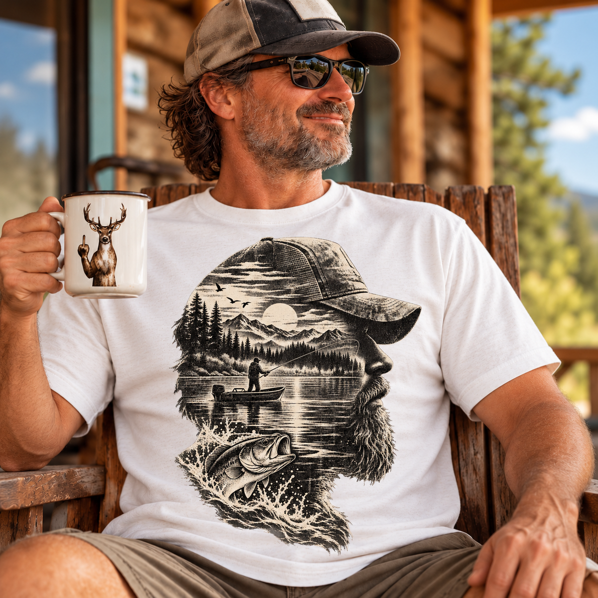Fishing On Outdoor Cotton T-Shirt NL10131