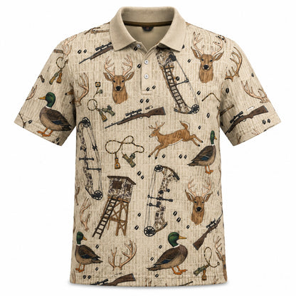 Deer Whitetail Toile Hunting Polo Shirt VCP1001