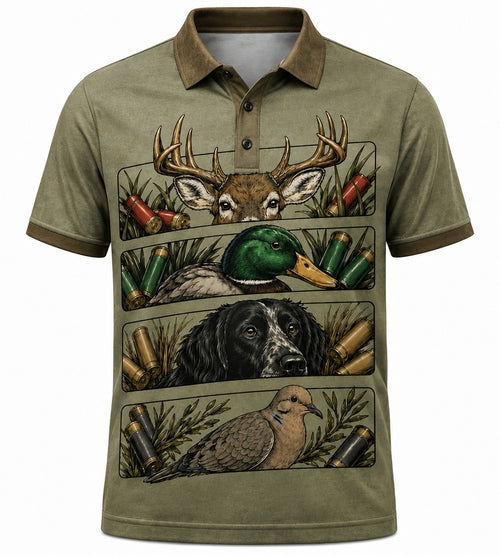 Deer Duck & Dove Hunting Polo Shirt Retriever VCP1005
