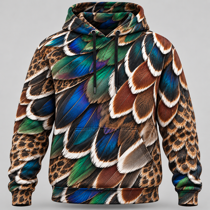 Wood Duck Feather Pattern Hoodie