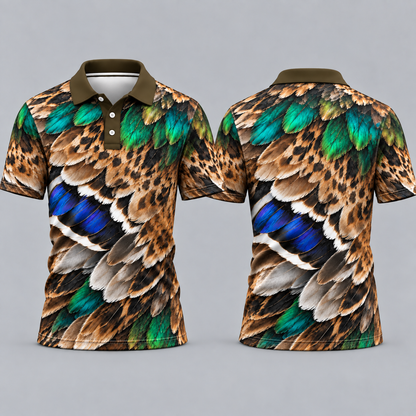 Mallard Duck feather pattern Polo Shirt VCE051031