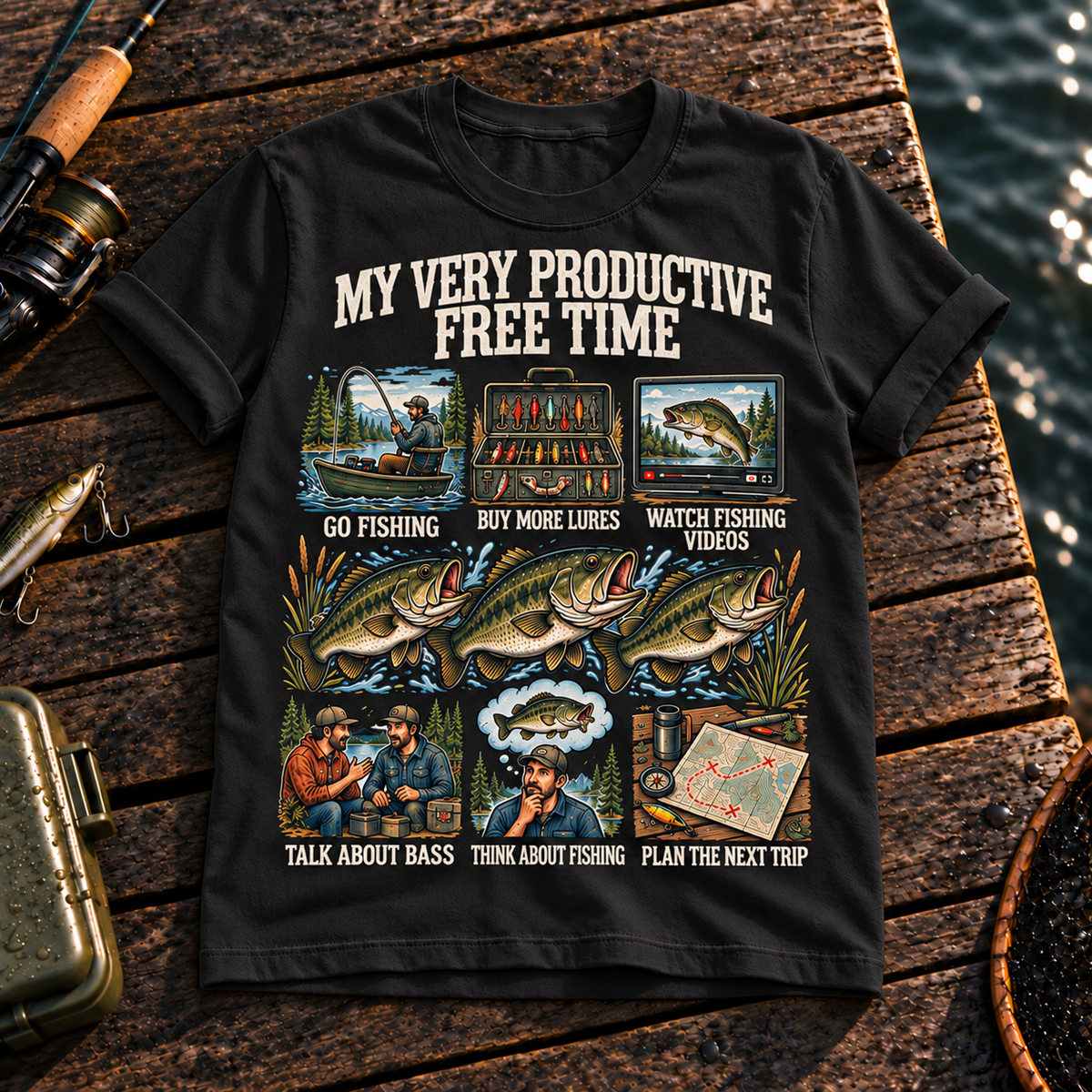 Fishing On Outdoor Cotton T-Shirt NL10098