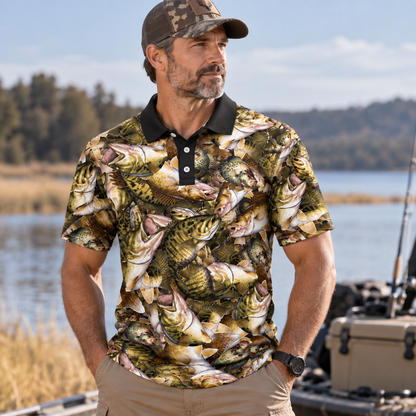 Bass Fishing Camo Polo Shirt VCE051023