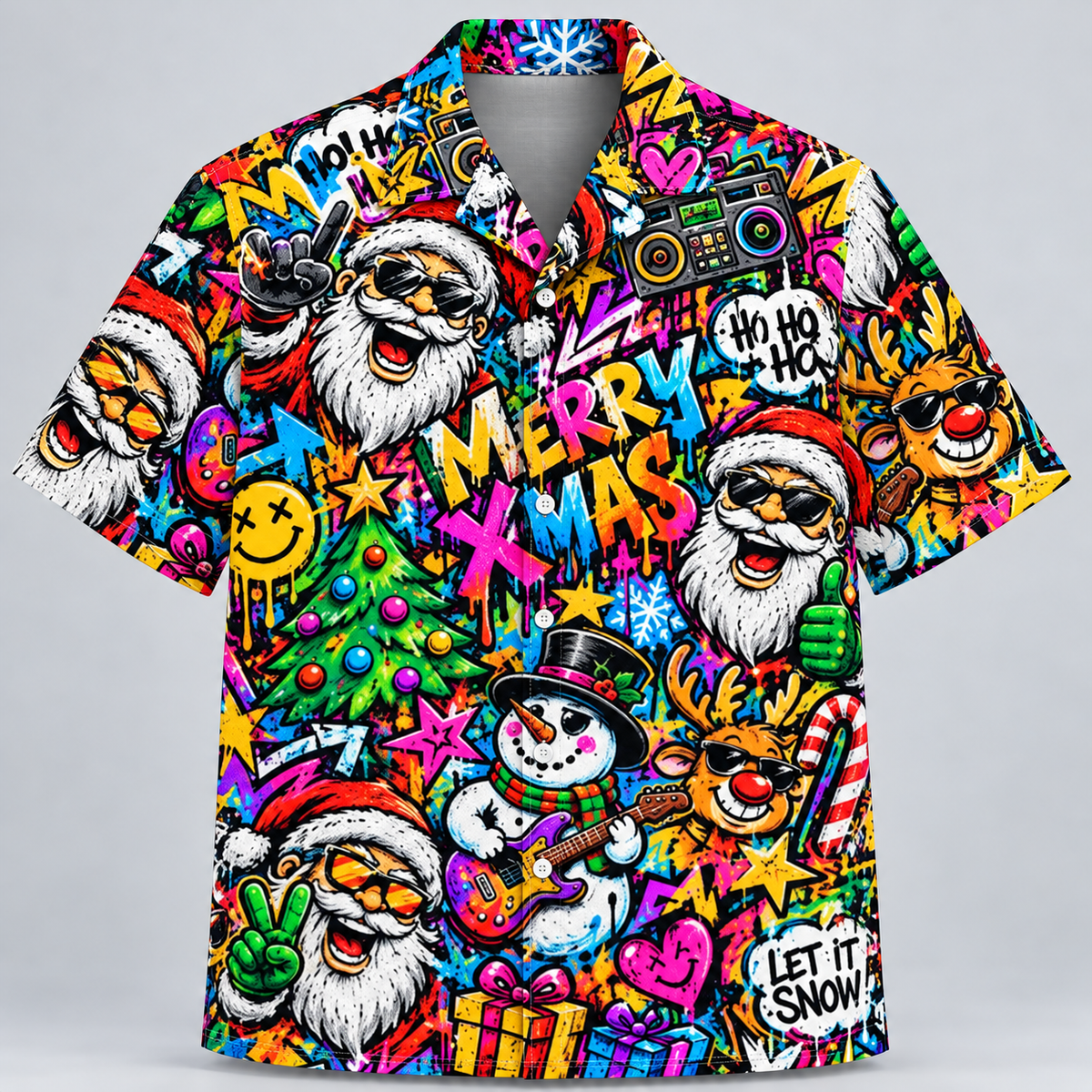 Xmas Merry Rock Santa Hawaiian Shirt VC231007