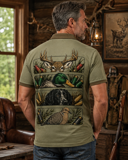 Deer Duck & Dove Hunting Polo Shirt Retriever VCP1005