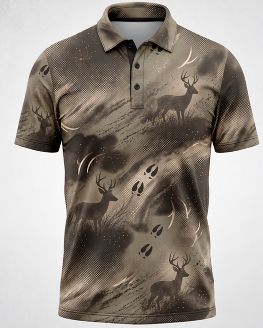 Mule Deer Hunting Tracks Polo Shirt VCP1031