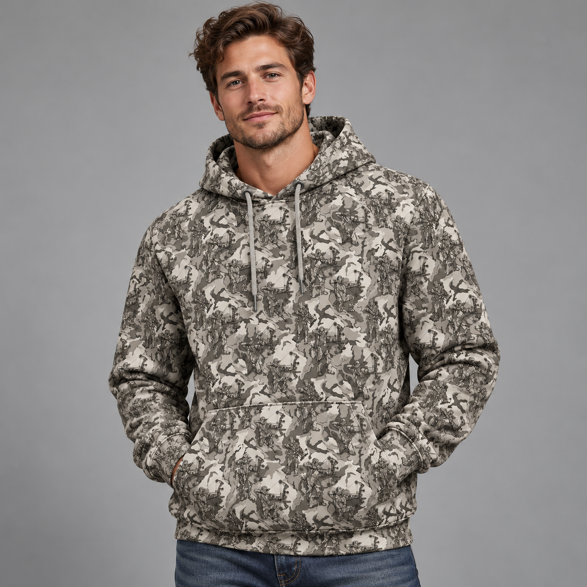 Bowhunting Deer Hunting Camo Pattern Hoodie vc1015