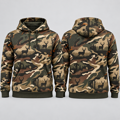 Deer Hunting Whitetail Pattern Camo Hoodie
