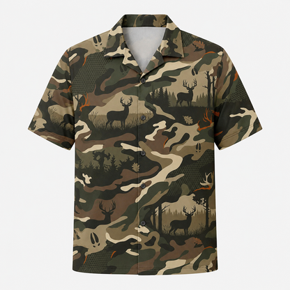 Deer Hunting Whitetail Deer Hunting Camo Print Polo Shirt DP1004