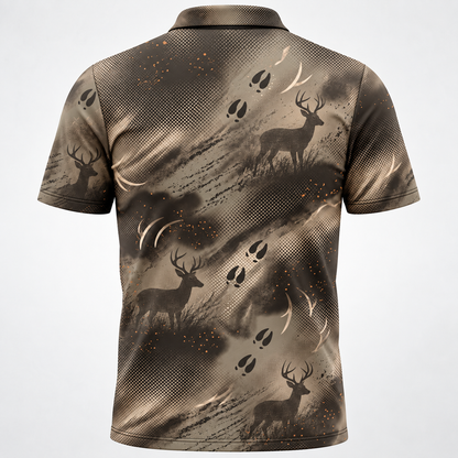 Mule Deer Hunting Tracks Polo Shirt VCP1031