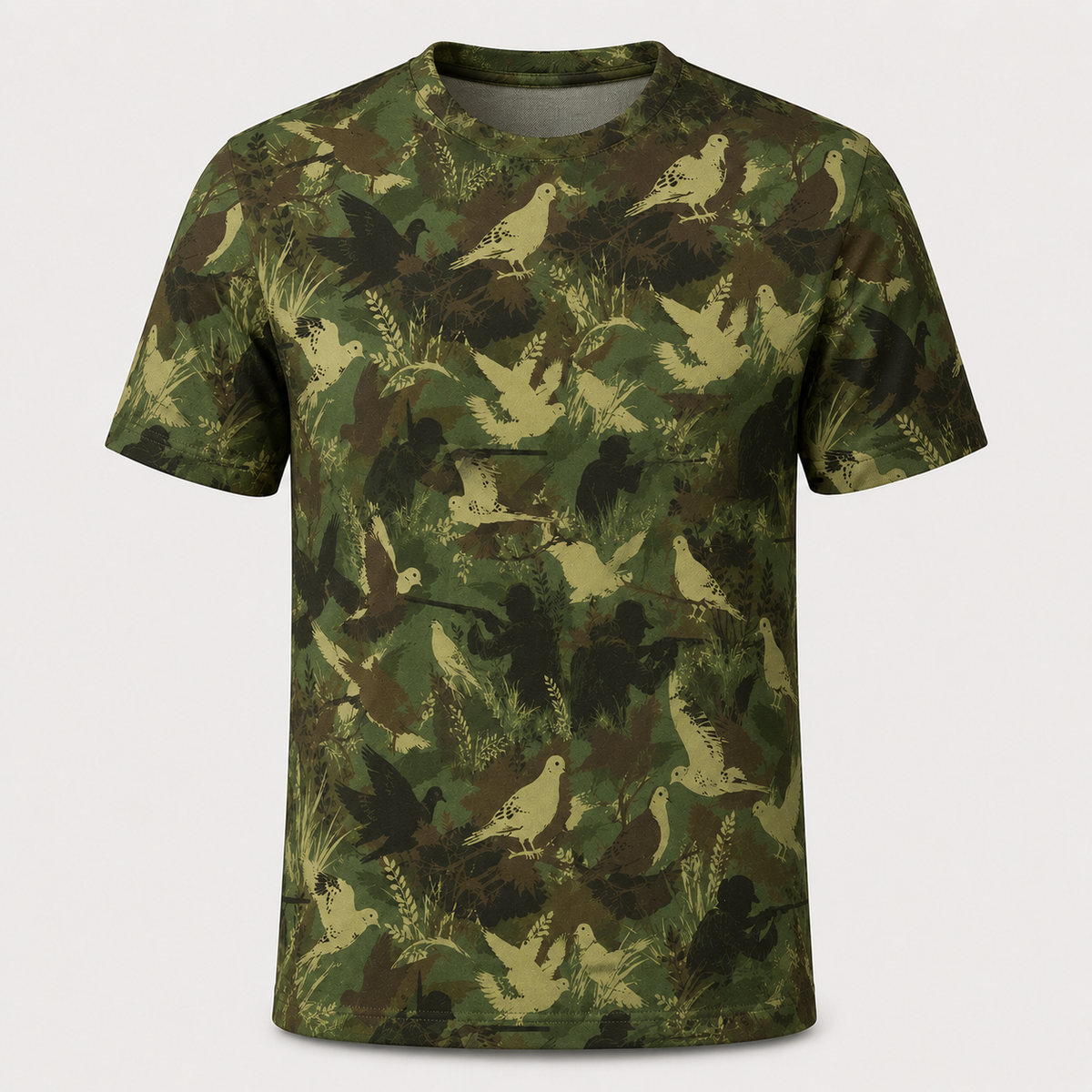 Dove Hunter Camo Polo Shirt Green Hunting Silhouette VCP1043