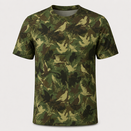 Dove Hunter Camo Polo Shirt Green Hunting Silhouette VCP1043