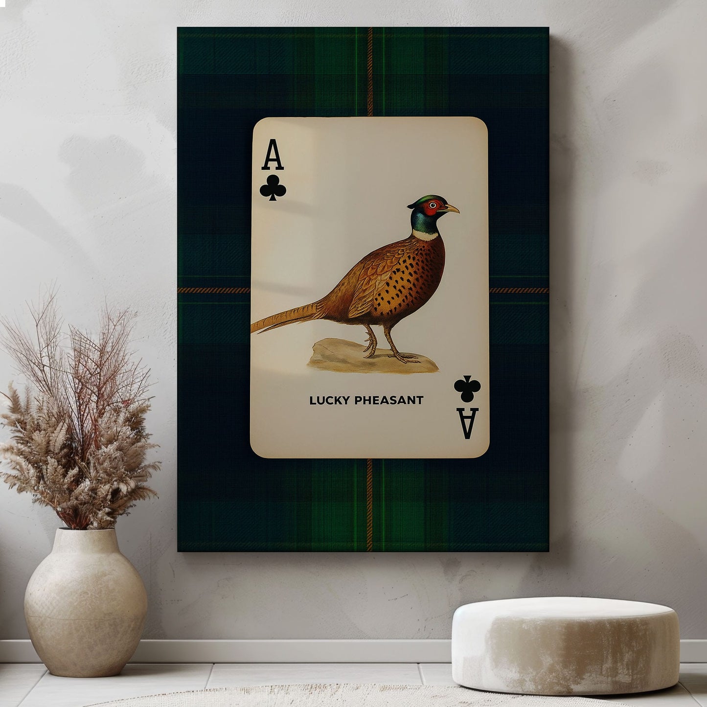 Pheasant Ace Canvas Rustic Hunting Lodge Wall Art