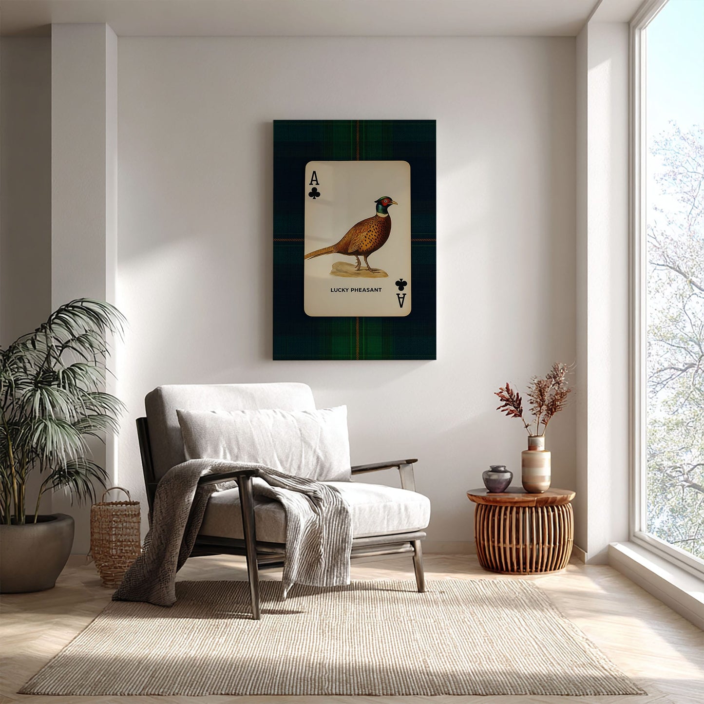 Pheasant Ace Canvas Rustic Hunting Lodge Wall Art