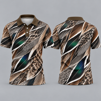 Northern Pintail feather pattern Polo Shirt VCE051029
