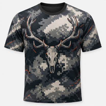 Deer Skull Digital Camo Polo Shirt DVC001