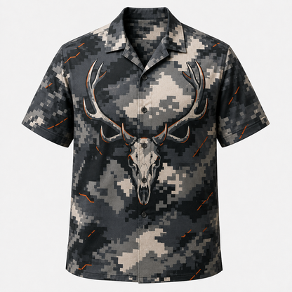 Deer Skull Digital Camo Polo Shirt DVC001