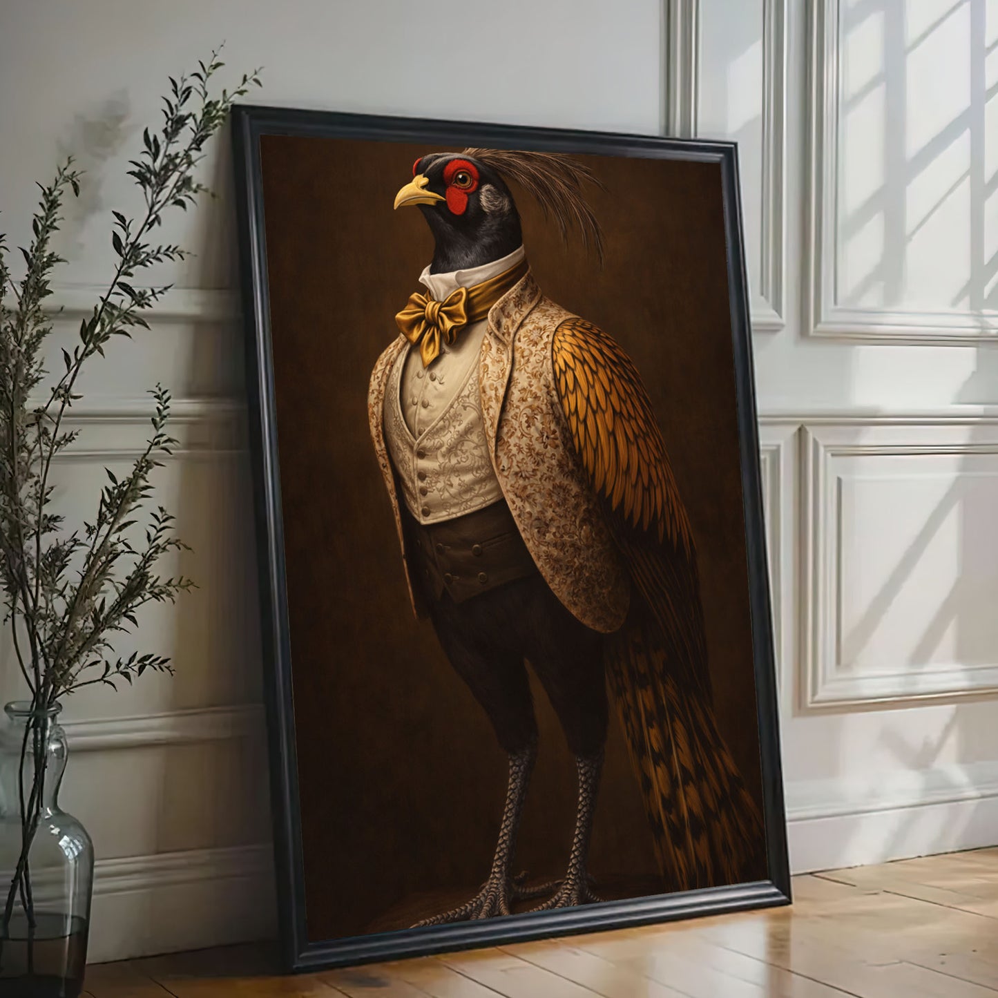 Victorian Gentleman Pheasant Portrait Wall Art Canvas