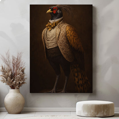 Victorian Gentleman Pheasant Portrait Wall Art Canvas