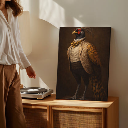 Victorian Gentleman Pheasant Portrait Wall Art Canvas