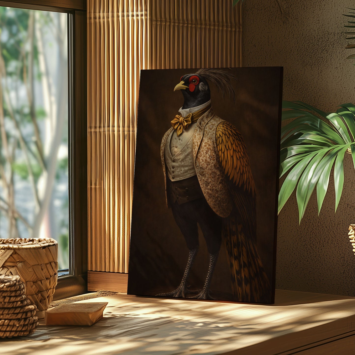 Victorian Gentleman Pheasant Portrait Wall Art Canvas