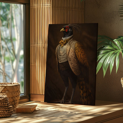 Victorian Gentleman Pheasant Portrait Wall Art Canvas
