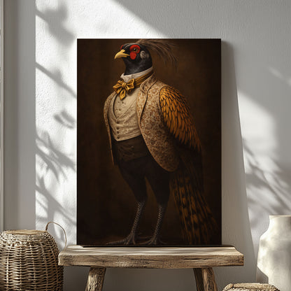 Victorian Gentleman Pheasant Portrait Wall Art Canvas