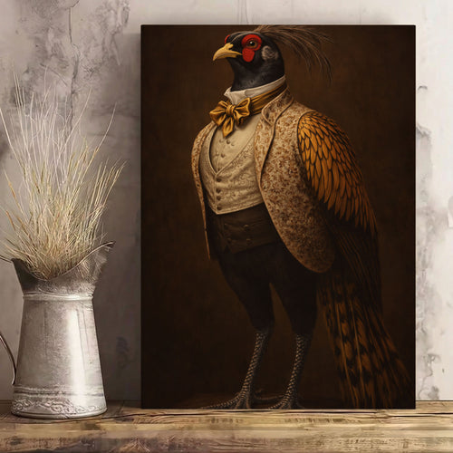 Victorian Gentleman Pheasant Portrait Wall Art Canvas