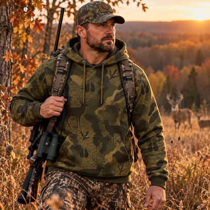 Deer Hunting Antler Pattern Hoodie vc1013