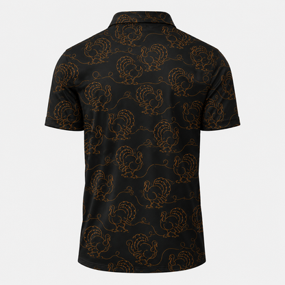 Turkey Hunter Orange Line Art Polo Shirt VCP1028