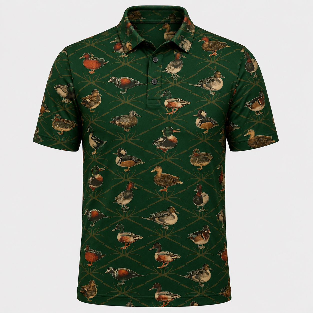 Duck Waterfowl Species Trellis Polo Shirt DVC0012