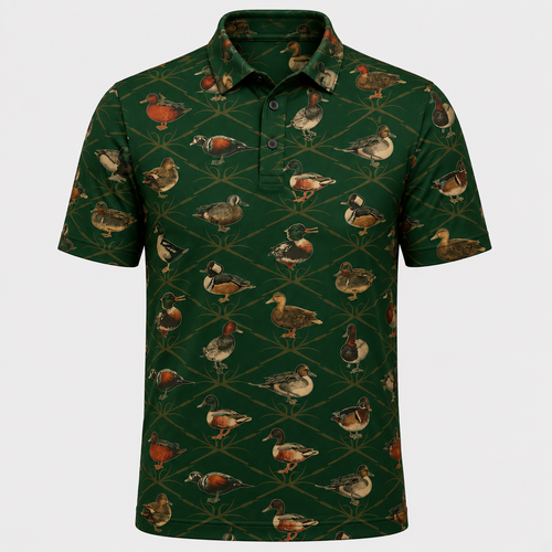 Duck Waterfowl Species Trellis Polo Shirt DVC0012