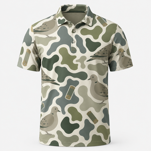 Dove Shell Camo Polo Shirt DVC007