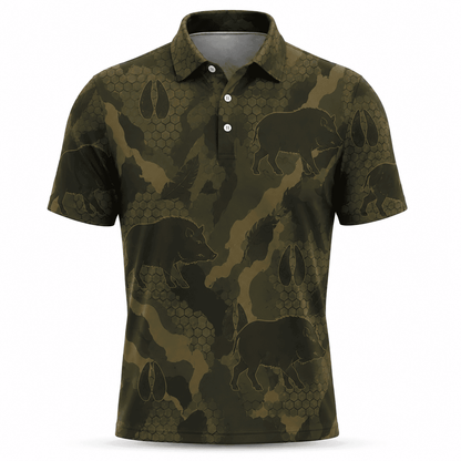 Wild Boar Hunting Men Polo Shirt