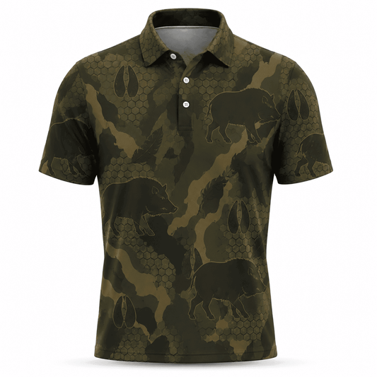 Wild Boar Hunting Men Polo Shirt