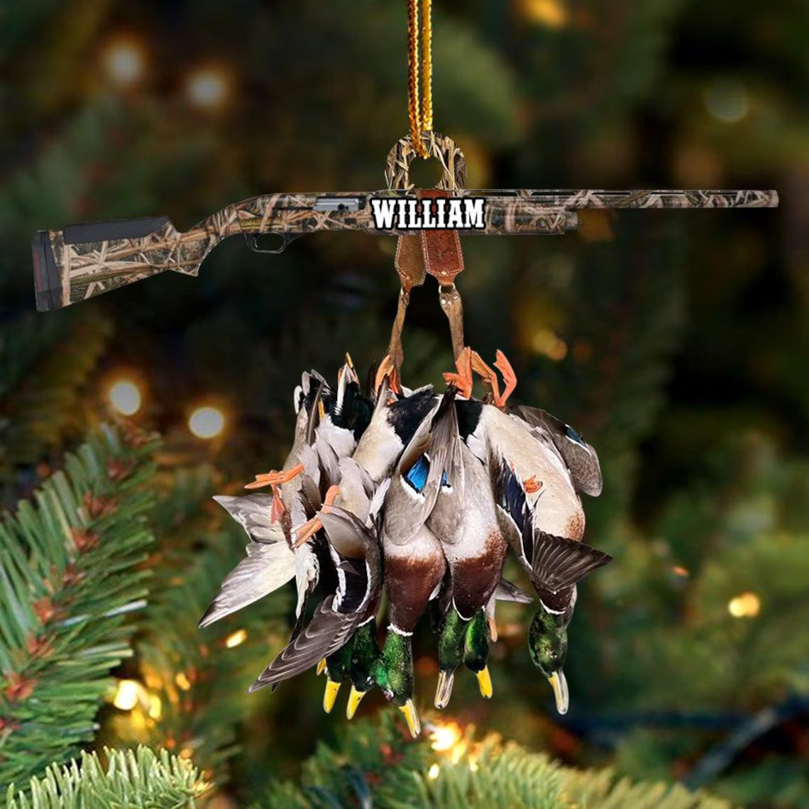Personalized Duck Hunting Christmas Ornament, Duck Hunting Vest Ornament, Christmas Gift For Hunting Lover