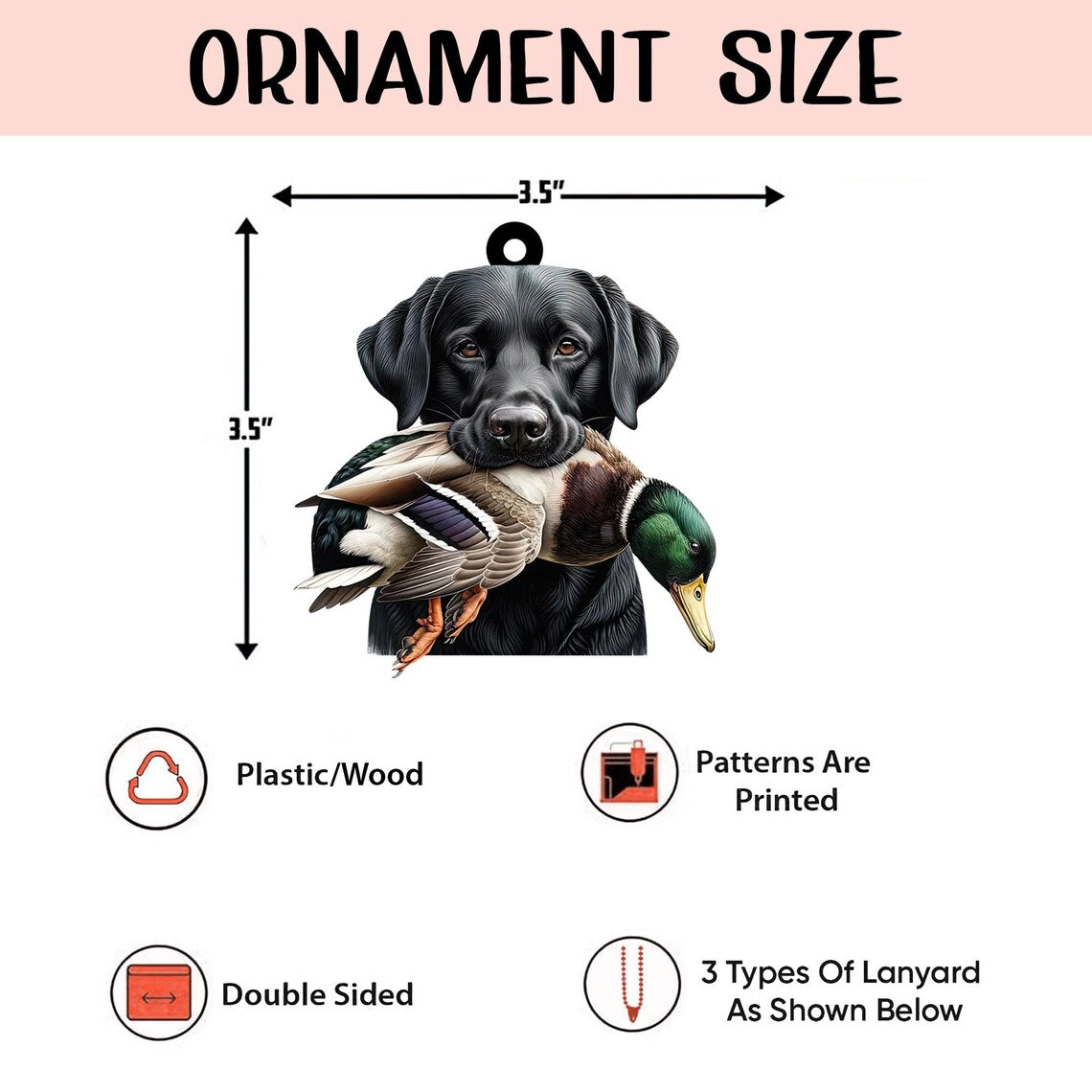 Dog Hunting Christmas Ornament, Duck Xmas Gift for Hunting Lover