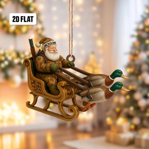 Personalized Duck Hunting Flat Ornament Xmas Gift for Hunting Lover