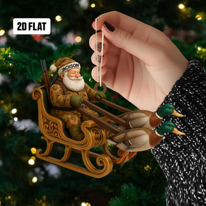 Personalized Duck Hunting Flat Ornament Xmas Gift for Hunting Lover