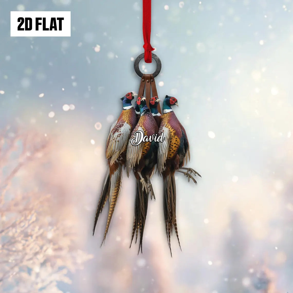 Personalized Pheasant Hunting Ornament, Custom Name Pheasant Christmas Ornament
