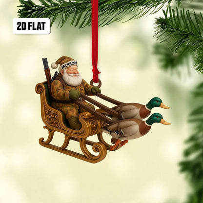 Personalized Duck Hunting Flat Ornament Xmas Gift for Hunting Lover