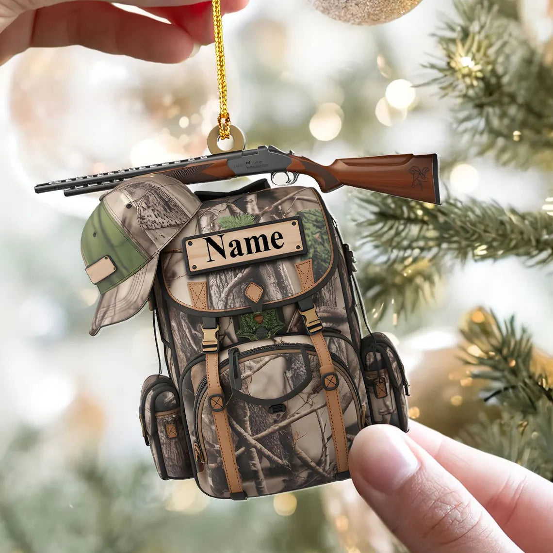 Hunter Christmas Ornament, Name Hunting Ornament, Gifts for Hunting Lovers